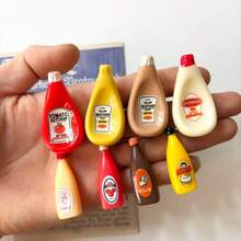 4/5/9pcs Creative Seasoning Bottle Fridge Magnet Set, Tomato Sauce Bottle Fridge Magnets, Durable ABS Material, Perfect For Kitchen Decor And Home Decor - Halloween, Christmas, Thanksgiving, Mother's Day, Cute Magnetic Home Decor Gift - Multicolor - View 3