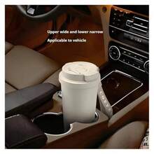 Stylish Insulated Travel Coffee Mug Double Wall Stainless Steel Vacuum Flask Reusable Portable Drinkware - Cerámica blanca - Ver 7