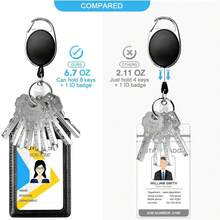 4pcs Retractable Badge Reel Clip, Black ID Card Holder For Office School Work - Black - View 5