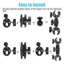 Soporte Manillar Moto Extensible Cámara Deportiva Negro Ajustable Rotación 360 - Negro - Ver 6