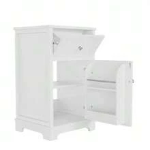 Mobile bagno in MDF, 51 x 46 x 87 cm, completamente laccato, con cassetto scorrevole e ripiani regolabili, ripiani  , gambe alte, lavabo integrato, bianco - Bianco - Visualizzare 7