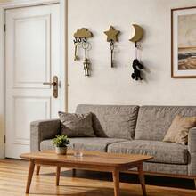 1 Set No-Drill Star Moon Cloud Wall Hanging Rack Hooks Suitable For Keys And Accessories - View 9