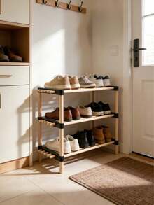 Space-Saving Floor-Standing Shoe Storage Rack, Wooden Shelf Suitable For Entryways, Bedrooms And Apartments For Storing Shoes And Various Daily Small Items - Multicolor - View 3