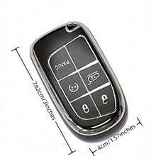 TPU 鑰匙遙控器保護套，適用於 Dodge Charger、Challenger、Grand Cherokee、Compass、Renegade、Patriot、Grand Commander、Chrysler 300，附鑰匙遙控器掛繩 - 彩色 - 查看 7