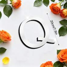OUTANA Silver Mirror Acrylic 3D Letter Wall Stickers, Modern Nordic Style, Customizable Combination For Names, English Phrases, Room Signs, Instant Elegant Upgrade For Entryway Nameplates, Bedroom Headboard Decor, Storefront Signage, Bathroom & Kitchen Labels, Rental Wall DIY Decor, Wedding Backdrop Letter Decor 10/15/20cm - Silver - View 26