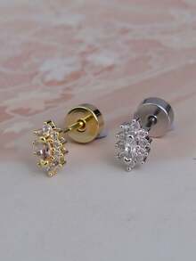 1PC Surgical Steel Evil Eye Anti Tragus Conch Standard Upper Top Lobe Sung Rook Nose Stud Women Men Non Tarnish Helix Cartilage Earring Piercing 20G - A Pair Of Round  Stud Earrings - View 5