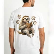 Pure Cotton T-Shirts, Men's T-Shirts, Women's T-Shirts, Printed T-Shirts, Short-Sleeved T-Shirts, Modern And Casual, With A Sloth Print. - 白色 - 查看 9