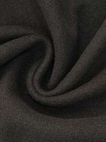 Women's Casual Minimalist Fashion Black Regular Fit Batwing Sleeve Overcoat, Suitable For Autumn/Winter - Black - View 7
