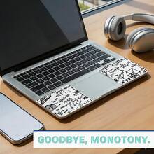 1 Set 15.3*10.6 Inch Laptop Shell Decorative Sticker Suitable For HP Apple Compaq/Apple/HP/15.6 Inch-16 Inch And Below All Series Laptop Printed Pattern DIY Residue-Free Scratch-Resistant Protective Sticker (Includes 2 Wrist Rest Stickers) - View 2