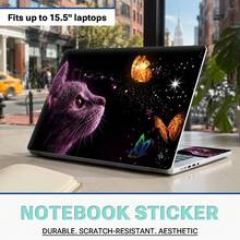 1套 15.3*10.6英吋筆電外殼裝飾貼紙，相容於HP、Apple、Compaq/Apple/HP/15.6英吋-16英吋及以下所有系列筆電，印花圖案DIY無殘膠耐刮保護貼（含2張手托貼） - 查看 1