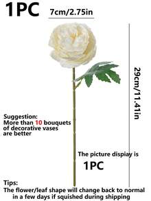 5 Peças Flores Artificiais de Peônia de Seda Realistas, Adequadas para Casamento, Dia dos Namorados, Artesanato DIY, Decoração Doméstica, Decoração de Primavera e Decoração Externa - Branco leitoso - Visão 3