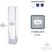 - Flower/Bud Glass Vase Decorative Centrepiece, Home or Wedding by - 23cmx 5.1cm, - Transparente, azul cobalto + 22,9 cm - Ver 5