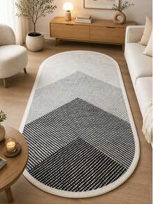 Chilai Home Modern Kitchen Rug- Minimalist Digital Print Floor Mat for Living Room & Bedroom Rug, Machine washable, Made in Turkiye 80x200 cm, 80x300 cm,100x200 cm, 120x180 cm - 黑與白 - 查看 1