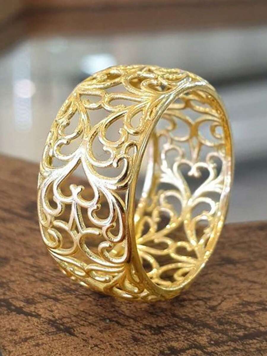 1件女款優雅戒指，適合婚禮、訂婚、週年慶派對穿著，情人節禮物