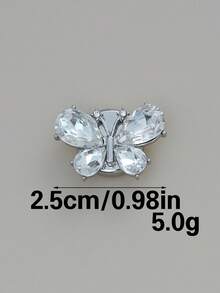 Shiny 1/2/4PCS Rhinestone Butterfly Snap Buttons, No Sew Decorative Clasp Buttons For Shirt Dress Anti-Gap Collar - A+B - View 12