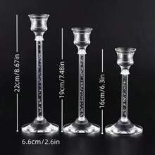 3件/6件/12件 壓克力圓柱水晶蠟燭台，浪漫桌面工藝品，婚禮派對蠟燭架，家居裝飾（不含蠟燭） - 均碼 - 查看 3