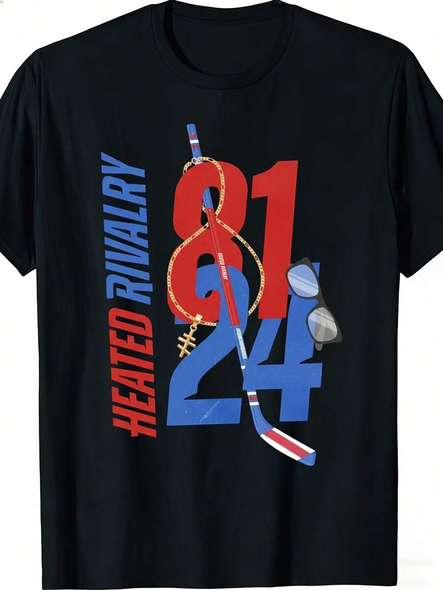 Camiseta Unisex 100% Inspirada en la Rivalidad 81 24, Calefactada, Suave, Casual para Todas las Temporadas, Playeras de Hombre, Camisas para Hombre, Ropa de Hombre - Negro - Ver 1