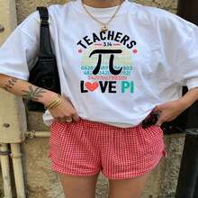 Heartfelt Daily Casual Graphic T-Shirt 100% Cotton Oversized Soft Breathable Casual Crewneck Short Sleeve Top Cute Aesthetic Daily Wear For Casual Wearers Fashion Lovers Daily Outfit Enthusiasts Gift Givers - 白色 - 查看 18