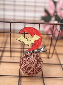 1/5/10pcs Halloween Party Costume 3D Hair Clips Bat Pumpkin Skull Headwear Holiday Gifts - A - View 3
