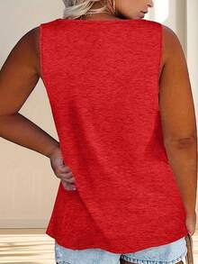 Plus Sizes - Plus Sizes - New Popular Casual Vests With Buttons In Solid Colors For Women's Clothing - White - View 10