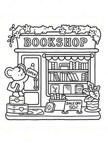 1pc LITTLE CORNER Coloring Book, Minimalist Bold Line Stress Relief Design, Holiday Gift, Back To School Supplies, [Essential Hand Drawn] Zero-Based Tracing Coloring Book, Stress Relief Doodling - Multicolor - View 7