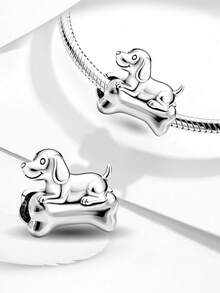 1pc 925 Sterling Silver Dog Bone Bead, Suitable For Women Bracelet/Bangle DIY Jewelry Making, Daily Decoration - Dog Bone - View 3