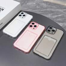 3pcs Transparent Black Pink Minimalist Lens Protection 3-Piece Set Phone Case Personalized Compatible With IPhone 16 Pro Max/17/16/15/14 Plus/13/12/11 Protective Case Air - Multicolor - View 2