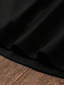 Camiseta de cuello redondo con estampado de letras MILANO, camiseta casual de manga corta para primavera y verano, ropa de mujer - Negro - Ver 5