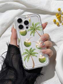 Coconut Tree Pattern Phone Case, Compatible With IPhone & Compatible With Samsung Galaxy, Waterproof, Shockproof, Anti-Drop, Anti-Scratch - Multicolor - View 4