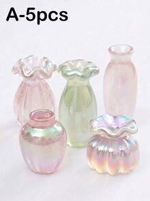 5/10pcs Mini Vase Set, Mini Flower Arrangement Vases, Micro Landscape Decoration Accessories, DIY Decorative Props For Shooting Scenes, DIY Miniature House Furniture Models, Miniature Scene Shooting Props - A - View 10