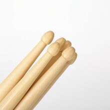 1 Pair Natural Wood Drumsticks, Solid Wood With Fine Polished Texture, Sturdy And Durable For Daily Practice, Rehearsal And Stage Performance, Convenient Storage, Suitable For Beginners Or As A Gift For Drum Enthusiasts - Multicolor - View 10