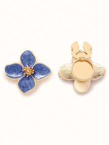 2pcs/Set Elegant Enamel Flower Shaped Women's Cufflinks, Suitable For Shirts, Perfect For Daily And Holiday Wear, Ideal Gift For Friends - Multicolor - View 8