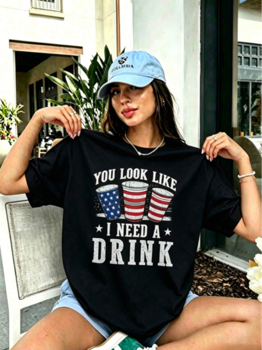 Big Jesus Fan Graphic Top-Loose-Fit Easy Relaxed Style, - Black 2 - View 1