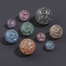 10-100pcs Acrylic Cracked Rainbow Floral Scattered Beads, Starry Straight Hole Round Beads, DIY Bracelet Necklace Accessories, Jewelry Making Beads - Seven-colored Scattered Beads - View 6