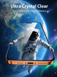 MIGAE 2pcs 9H Tempered Glass Full Screen Coverage Phone Screen Protector, Daily Phone Protection Accessory, Compatible With IPhone 18 Pro/18 Pro Max/17E/17Air/17/17Pro/17ProMax/16/15/14/13/12 Mini Plus Pro Max, Back To School Birthday Daily Home Hot-Selling Gift - Clear - View 4