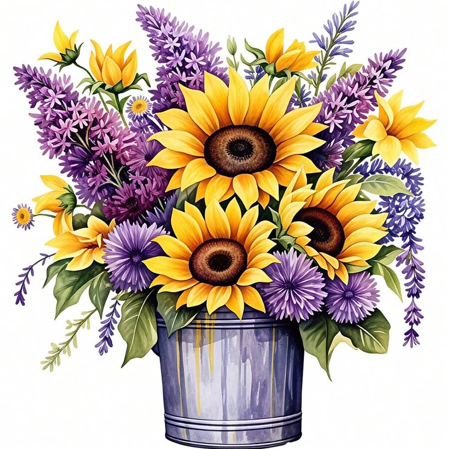 1/2/3PCS Durable Washable Heat Transfer Vinyl, Purple Sunflower Lavender Purple Chrysanthemum Green Leaf Floral Pattern Color Block Heat Transfer, Vinyl Print, Heat Transfer Sticker, Iron-On Transfer Sticker Decal - Suitable For Pillows, DIY, Backpacks, T-Shirts, Canvas Bags, Sweatshirts, Jeans, T-Shirts, Clothing, Sewing Supplies