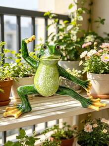 3-Piece Resin Yoga Frog Decorative Set, Home Decor, Holiday Gift, A Present For Frog Lovers, Seasonal Home Decoration, Office Desktop Decoration, Outdoor Garden Decoration. - New Model - View 8
