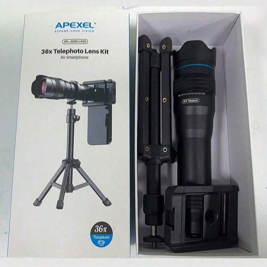 APEXEL 36X High Power Monocular Telescope, 4K HD Phone Lens With Tripod, BAK4 Prism FMC Lens, Waterproof Monocular For Bird Watching Hunting Camping Hiking Travel
