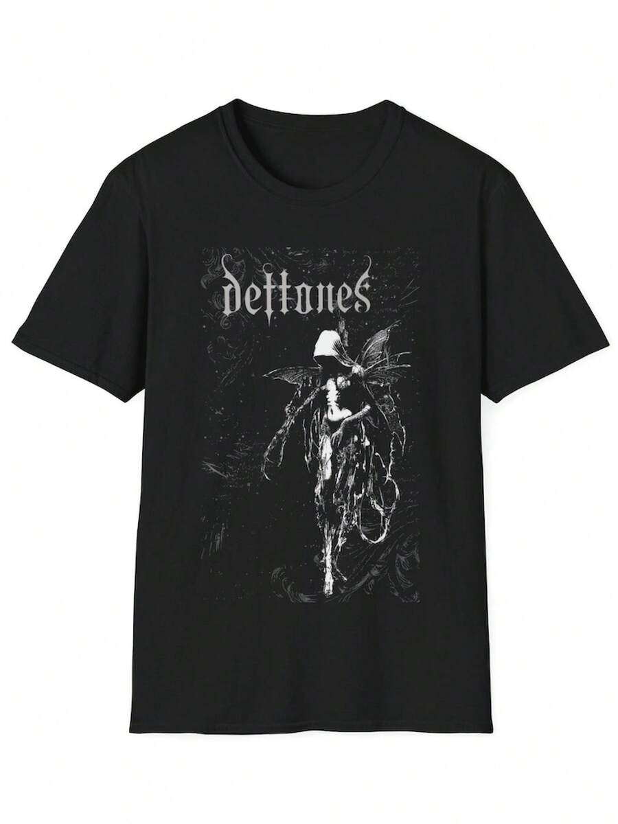 Camiseta Casual de Cuello Redondo con Estampado Estilo Vintage Tour Metal, Regalo Ideal para Hombres y Mujeres, Camiseta de Verano - Negro - Ver 1