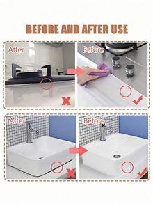 1 Roll Waterproof Caulk Strip, Self-Adhesive Sealing Tape For Bathroom And Kitchen, Moisture-Proof Sealant Strip For Bathroom And Kitchen Waterproofing, Effectively Prevents Moisture, Specifically For Joints Under Kitchen Cabinets - White - View 8