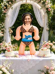 One Custom Face Inflatable Pool Party Prop, Personalized Photo Inflatable Prop, Summer Beach Pool Decoration, Custom Party Gift, Birthday Celebration. - Multicolor - View 7