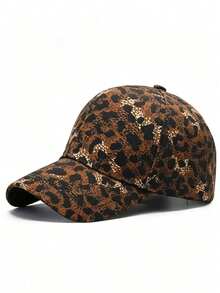 Gorra de béisbol con estampado de leopardo, estilo unisex simple, moderno y versátil - A - Ver 5