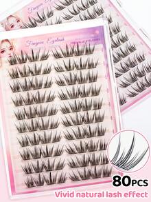 Glue-Free Phantom Butterfly False Eyelashes, 80 Clusters, Japanese And Korean Style, C-Curl, 8-10mm Mixed Length, Glue-Free Design, DIY Individual Eyelash Extensions, Saves Makeup Time, Segmented False Eyelashes, Easy To Use Suitable For Beginners, Soft And Natural Hair, Reusable, Versatile For Daily, Dating, And Party, Perfect Holiday Gift For Best Friends And Girlfriends. - C - View 7