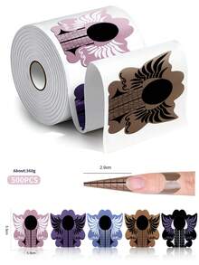 100/500 Pcs Nail Art Form With Line French Acrylic UV Nail Gel Tips Extension Forms 5 Colors Owl & Spider Pattern Nail Art Guide Mold Curl Stickers Nail Building Gel - Multicolor - View 8