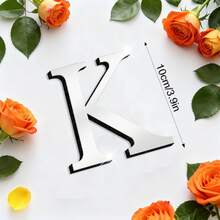 OUTANA Silver Mirror Acrylic 3D Letter Wall Stickers, Modern Nordic Style, Customizable Combination For Names, English Phrases, Room Signs, Instant Elegant Upgrade For Entryway Nameplates, Bedroom Headboard Decor, Storefront Signage, Bathroom & Kitchen Labels, Rental Wall DIY Decor, Wedding Backdrop Letter Decor 10/15/20cm - Silver - View 63