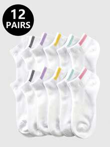 1/6/12 Paar lässige minimalistische Bootssocken, weich und hautfreundlich, vielseitig für alle Schuhe, geeignet für alle Jahreszeiten - Verschiedenfarbig - Übersicht 6