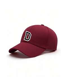 1件中性款個性化26字母棒球帽，可調節休閒透氣遮陽帽，適合春夏秋季室內外日常配戴 - 酒紅色 - 查看 32