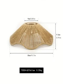 Delicate Ruffled Lamp Shade, Handwoven Boho Style Lamp Shade | Wicker Craft | Decor For Living Room, Dining Room, Bedroom | Bulb Not Included | Minimalist Packaging Design - A - View 5