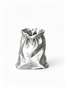 Money Symbol Money Bag Pen Holder, Suitable For Office Desk, Study Desk, Luxury Home Decor, Wealth-Attracting Lucky Bag Storage Tube, Student Stationery Organizer, Gift Idea, Luxury Gold And Silver Treasure Bag Pen Holder - Money Bag Pen Holder - View 12