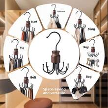 1pc Rotating Wooden & Metal Storage Rack - Multi-Functional Wardrobe Organizer For Belts, Bras, Tank Tops, Ties And Scarves, Space-Saving Design, Suitable For Fashion Wardrobe Organization (Travel Essential, Towel Clip, Beach Towel Clip, Multi-Functional Travel Storage & Drying Rack) - Multicolor - View 4